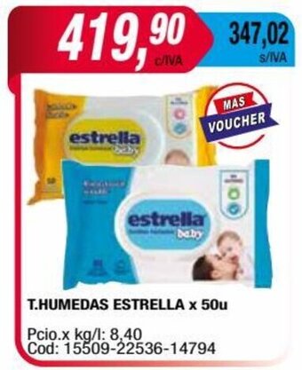 Maxiconsumo T. HUMEDAS ESTRELLA x 50u oferta