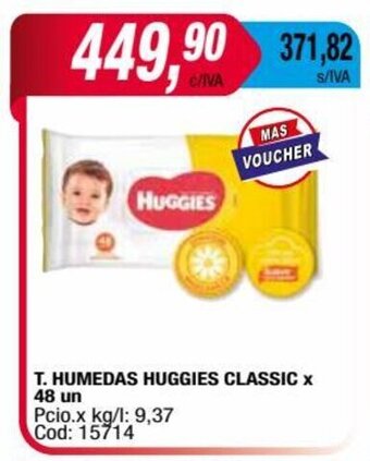 Maxiconsumo T. HUMEDAS HUGGIES CLASSIC X 48 un oferta