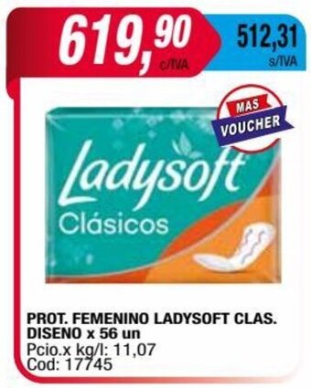 Maxiconsumo PROT. FEMENINO LADYSOFT CLAS. DISENO x 56 un oferta