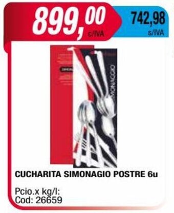 Maxiconsumo CUCHARITA SIMONAGIO POSTRE 6u oferta