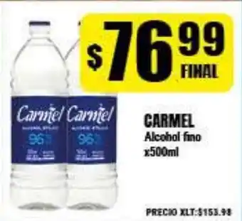 Supermayorista Vital Carmel Alcohol fino x500ml oferta