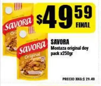 Supermayorista Vital Savora Mostaza original doy pack x250gr oferta