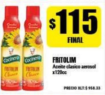 Supermayorista Vital Fritolim Aceite clasico aerosol x120cc oferta