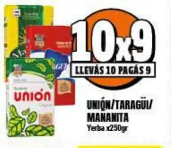 Supermayorista Vital Unión/Taragüi/Mananita, Yerba x250gr oferta