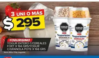Carrefour Maxi Yogur yogurísimo entero c/ cereales fort x 168g oferta
