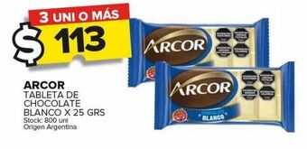 Carrefour Maxi Tableta de chocolate blanco arcor x 25g oferta