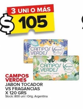 Carrefour Maxi Jabón de tocador campos verdes x 120g oferta