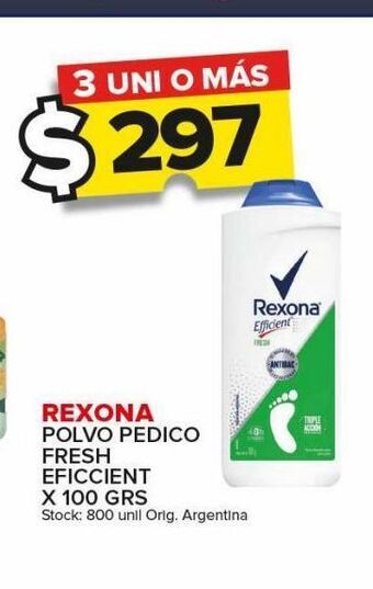 Carrefour Maxi Polvo pedico rexona x 100g oferta