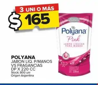 Carrefour Maxi Jabón líquido p/manos polyana vs fragancias x 220cc oferta