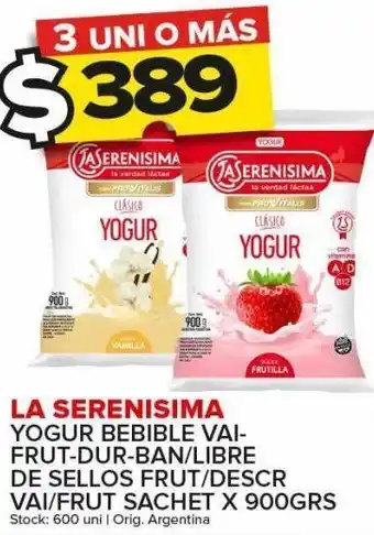 Carrefour Maxi Yogurt bebible la serenísima x 900g oferta