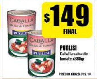 Supermayorista Vital Puglisi Caballa salsa de tomate x380gr oferta