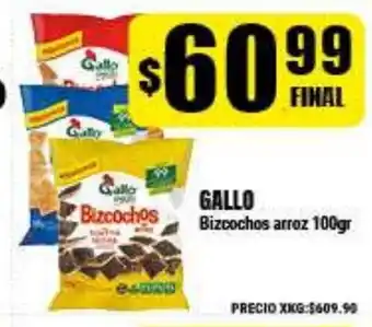 Supermayorista Vital Gallo Bizcochos arroz 100gr oferta