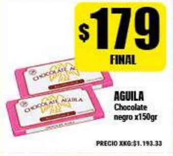 Supermayorista Vital Aguila Chocolate negro x150gr oferta