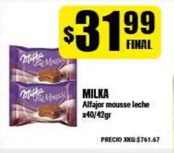 Supermayorista Vital Milka Alfajor mousse leche x40/42gr oferta