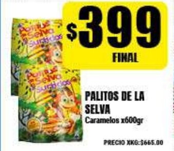 Supermayorista Vital Palitos De La Selva Caramelos x600gr oferta