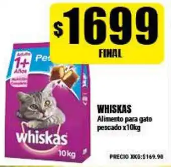 Supermayorista Vital Whiskas Alimento para gato pescado x10kg oferta