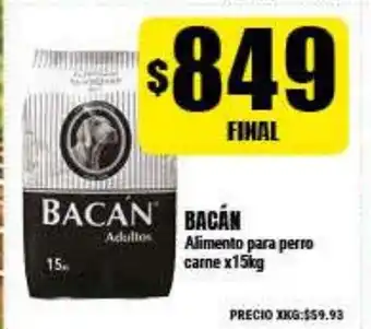 Supermayorista Vital Bacán Alimento para perro carne x15kg oferta
