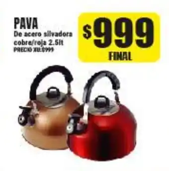 Supermayorista Vital Pava De acero silvadora cobre/roja 2.5lt oferta