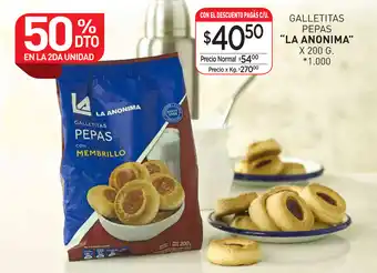 La Anonima La Anonima Galletitas Pepas x 200g oferta