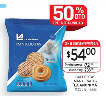 La Anonima La Anónima Galletitas Mantecadas x 250g oferta