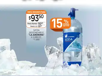La Anonima La Anónima Sifón Descartable x 2.000cc oferta