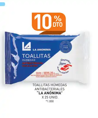 La Anonima La Anónima Toallitas Húmedas Antibacteriales x 25 unid oferta