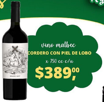 Supermercados A Granel Cordero Con Piel De lobo Vino Malbec x 750cc oferta