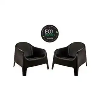 Frávega Set de 2 sillones skarpo garden life ecologico negro oferta