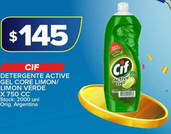 Carrefour Maxi Cif Detergente Active Gel Core Limon/Limon Verde x 750 cc oferta