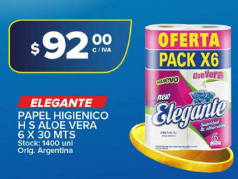 Carrefour Maxi Elegante Papel Higienico H S Aloe Vera 6 x 30 mts oferta