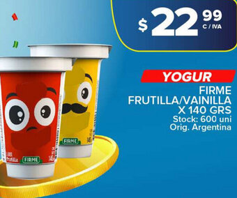 Carrefour Maxi Yogur Firme Frutilla/Vainilla x 140 grs oferta