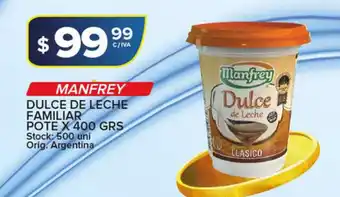 Carrefour Maxi Manfrey Dulce De Leche Familiar Pote x 400 grs oferta