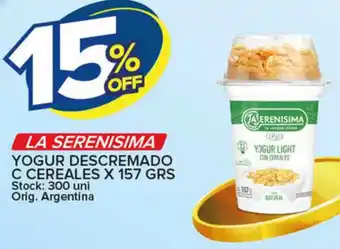 Carrefour Maxi La Serenisima Yogur Descremado C Cereales x 157 grs oferta