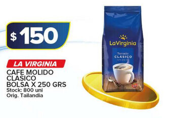 Carrefour Maxi La Virginia Cafe Molido Clasico Bolsa x 250 grs oferta