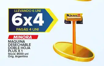 Carrefour Maxi Minora Maquina Desechable Doble Hoja Plus x 1 oferta