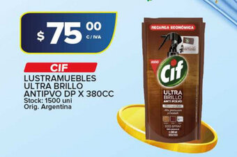 Carrefour Maxi Cif Lustramuebles Ultra Brillo Antipvo Dp x 380 cc oferta