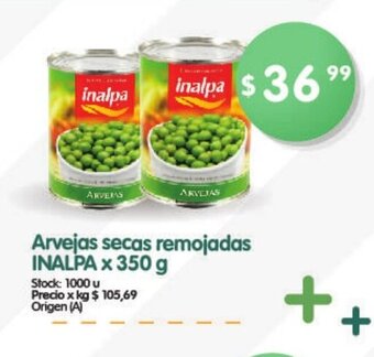 Supermercados Buenos Días Inalpa Arvejas Secas remojadas x 350 g oferta
