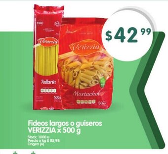 Supermercados Buenos Días Verizzia Fideos largos o guiseros x 500 g oferta