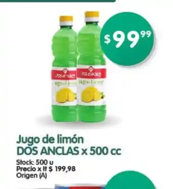Dos Anclas Jugo de Limón x 500 cc