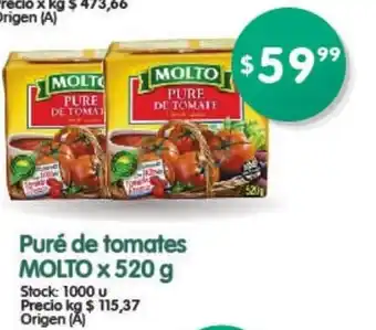 Supermercados Buenos Días Molto Puré de tomates x 520 g oferta