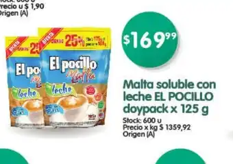 Supermercados Buenos Días El Pocillo Malta soluble con leche doypack x 125 g oferta