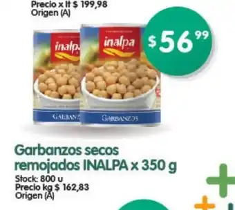 Inalpa Garbanzos secos remojadas x 350g