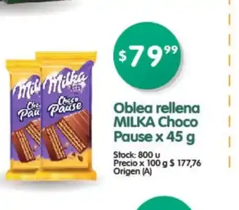 Supermercados Buenos Días Milka Oblea rellena Choco Pause x 45 g oferta