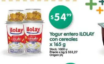 Supermercados Buenos Días Ilolay Yogur entero con cereales x 165g oferta