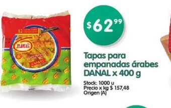 Supermercados Buenos Días Danal Tapas para empanadas árabes x 400g oferta