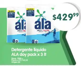 Supermercados Buenos Días Ala Detergente liquido doy pack x 3lt oferta