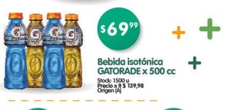 Supermercados Buenos Días Gatorade Bebida isotónica x 500cc oferta