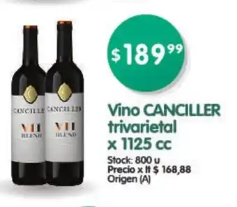 Supermercados Buenos Días Canciller Vino trivarietal x 1123cc oferta