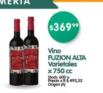 Supermercados Buenos Días Fuzion Alta Varietales Vino x 750cc oferta