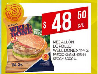 Supermercados DIA Medallón De Pollo Well Done x 114 g oferta